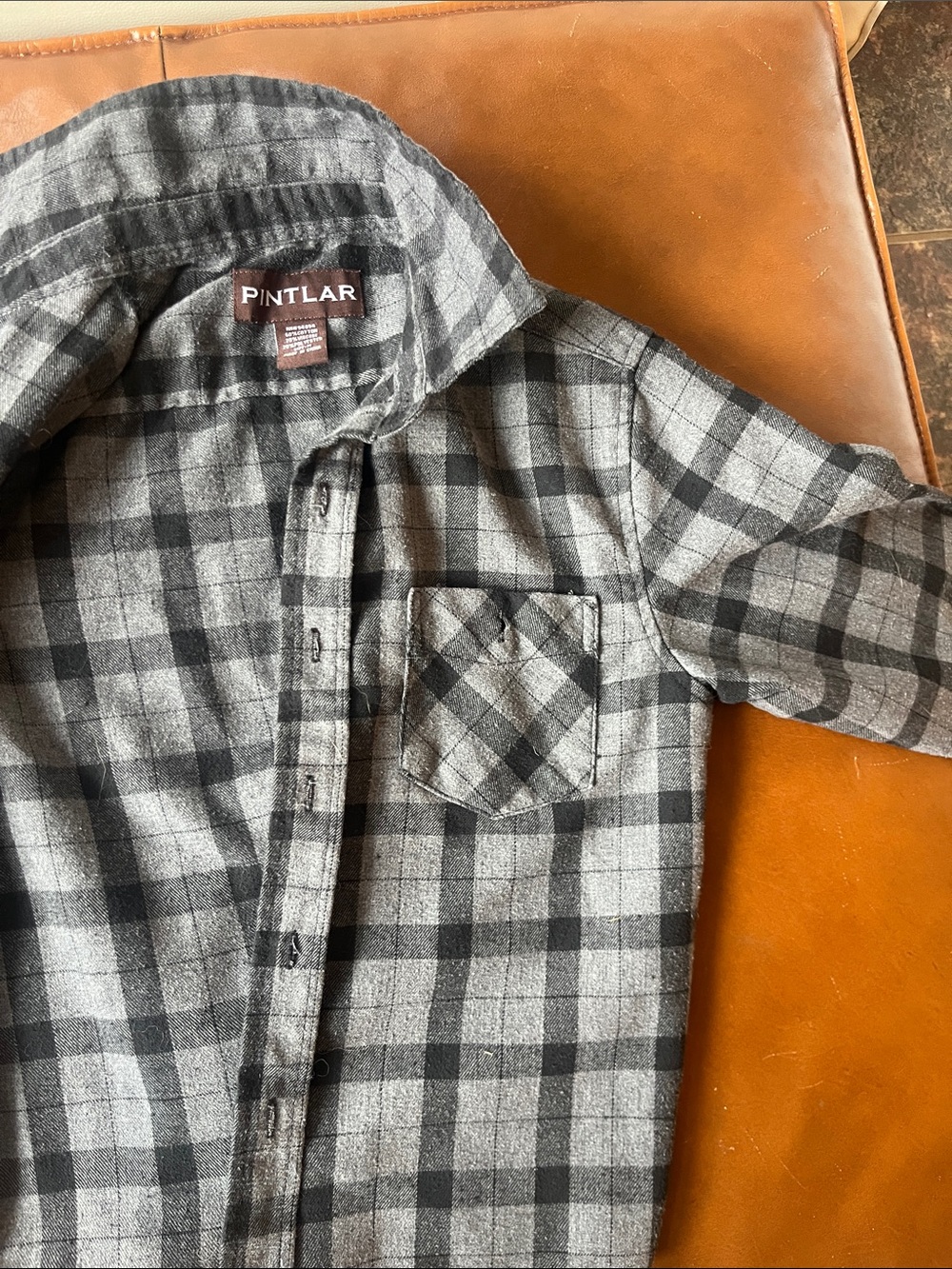 Pintlar kids Gray & Black Plaid Flannel Shirt